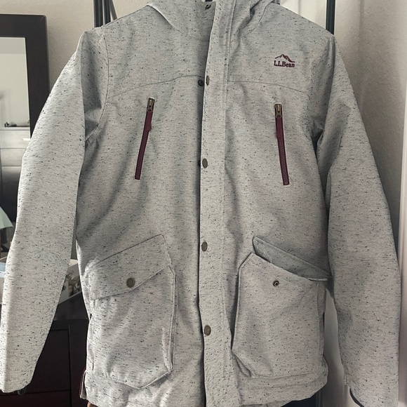 L.L. Bean Kids Maine Mountain Parka Maroon Accents - Picture 1 of 5